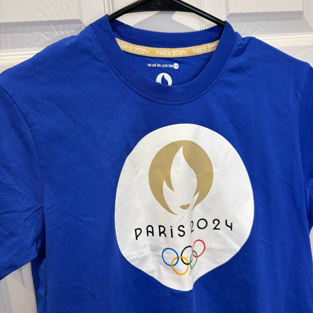 NWOT Olympic Games Paris 2024 Boys 14A Short Sleeve Tee Blue - Picture 3 of 6